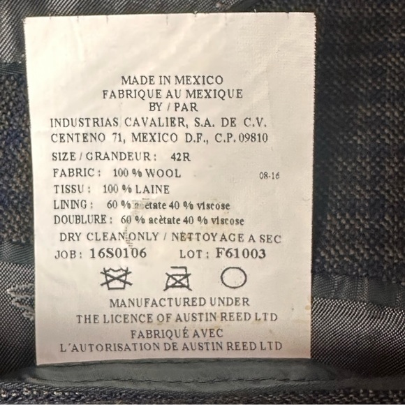 AUSTIN REED Signature Men's Sport Coat 100% Wool Blazer Size 42R - Picture 11 of 11